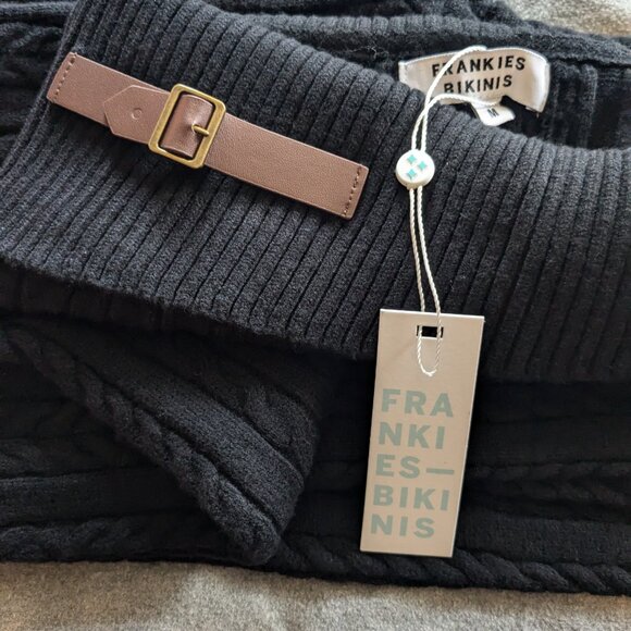 Frankie's Bikinis Fleur Cable Pants size M NWT Black or Gray - Picture 4 of 6